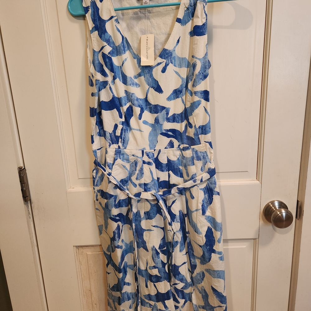 L.L. Bean Blue and White Women's Dress